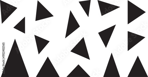 Geometric Pattern of Black Triangles on White Background Design