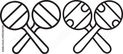 Two outline illustrations of lollipops with distinct striped patterns, representing candy and sweets.