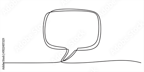 Speech bubble continuous one line art drawing conversation chat speech bubble vector illustration. Speech bubble continuous one line art drawing conversation chat speech bubble vector illustration