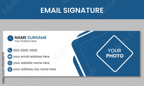  Email signature design minimal style email signature corporate business email signature author photo place modern and minimal layout. clean and simple email signature or email footer template.