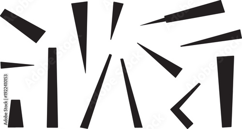 Abstract geometric shapes in black and white background composition