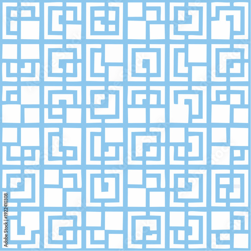 abstract blue and white greek key vector graphic seamless pattern geometrical wallpaper