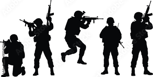 Black Construction Worker Silhouettes and Heavy Excavator Machinery Set Featuring Builders Engineers Contractors and Earthmoving Equipment for Industrial Site Development Architecture and Engineering