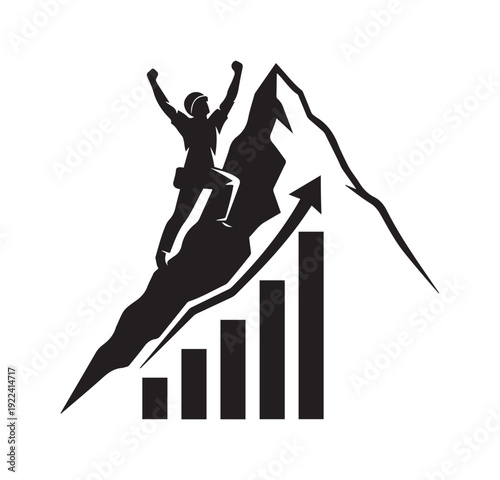 Silhouette of a man on mountain peak.