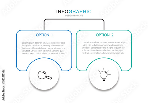 modern design template for infographics whit 2 steps
