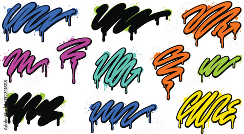 Colorful Lipstick Smudges on White Background.