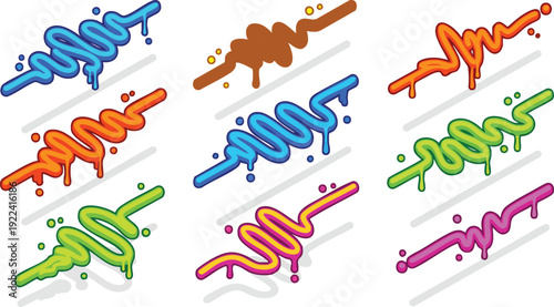 Colorful 3D DNA Double Helix Structures.