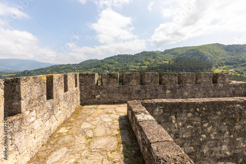 Fotografie Jajce Fortress ramparts offering panoramic view over Bosnia and Herzegovina