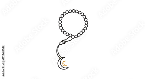 A simple illustration of a fishing hook attached to a chain viewed from the side