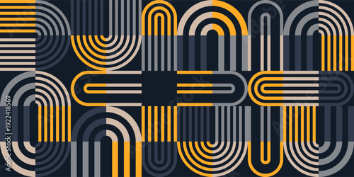 Abstract Geometric Pattern Background. Memphis. Square Modules. modern style. design for artprint, wallart, wallpaper. illustration vector