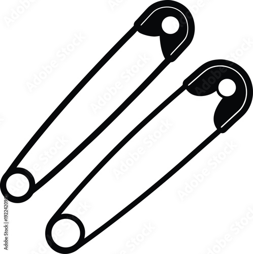 Safety Pin Silhouette Icons