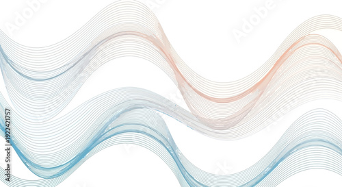 Abstract Flowing Waves of Color, Digital Art with Gradient Lines and Curves