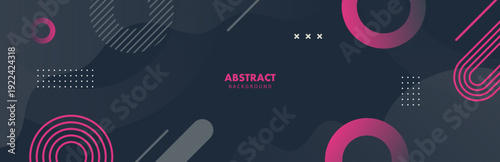 Abstract pink and dark gradient background with geometric shapes and modern lines. design for technology, business, banner, social media post. Vector illustration