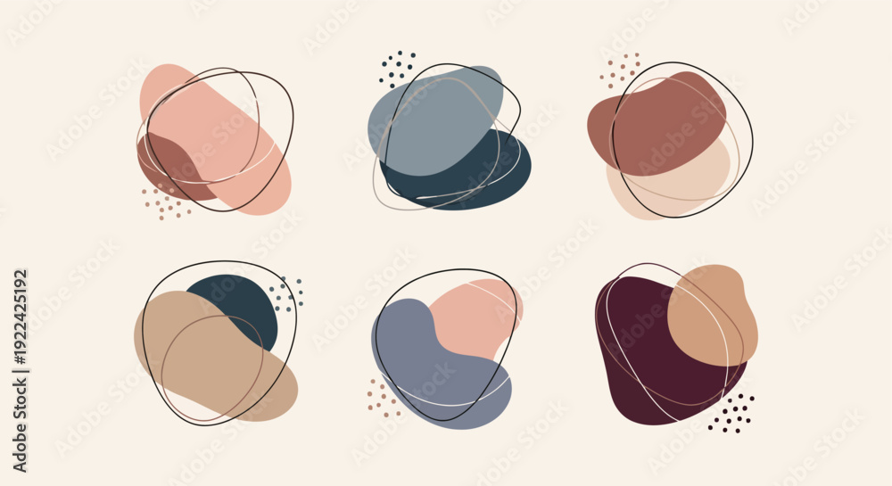 Fototapeta premium Abstract Organic Shapes Collection Modern Design Elements.
