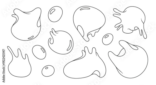 Collection of Abstract Organic Shapes and Blobs.