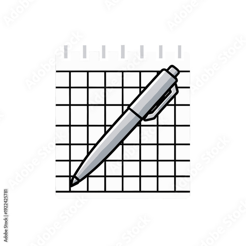 Pen On Grid Notepad Icon