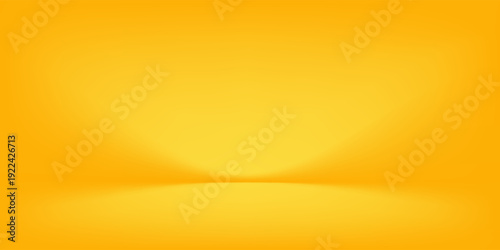 yellow background abstract with Gradient in empty room studio, Yellow empty room studio gradient used for background, yellow background studio with shine use for product shooting.