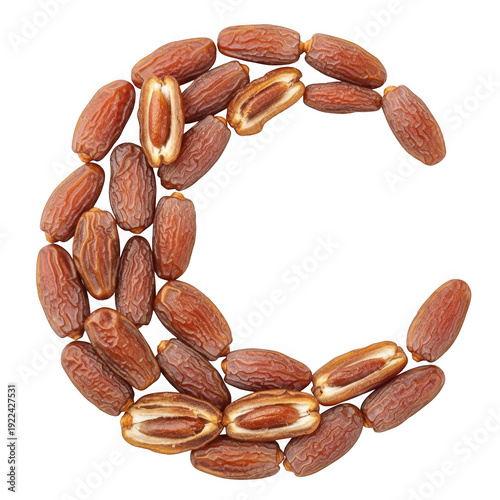 A circular arrangement of almonds forming a ring shape on a white background.
