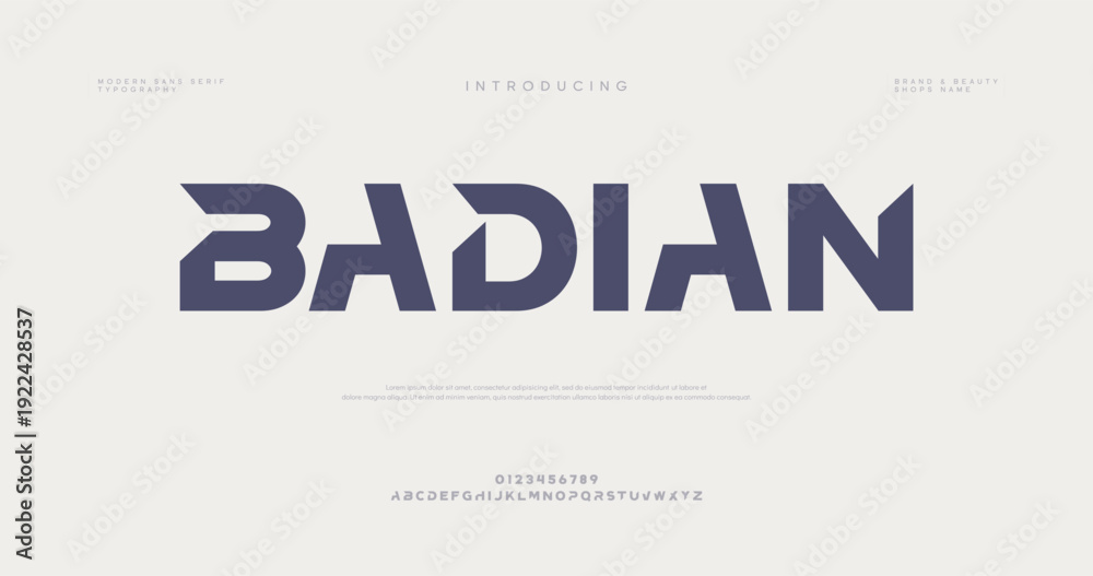Fototapeta premium Logo Design with Badian Text in Navy Blue Color