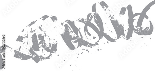 Grey brush strokes with textured edges on white background