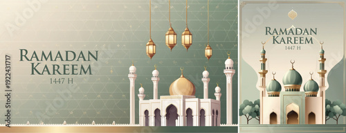 elegant ramadan mubarak background, islamic Ramadhan kareem background for banner & social media template