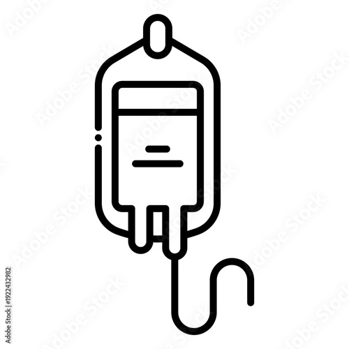 IV Drip Bag Icon Illustration