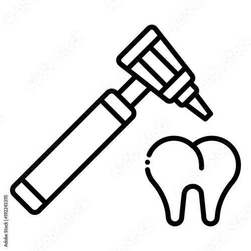 Dental Otoscope Icon: Healthcare and Dentistry Concept