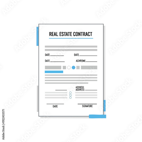 Modern Real Estate Contract Document for Property Agreement
