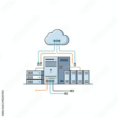Modern Cloud Computing Technology with Data Servers and Online Storage