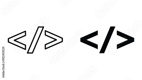 Code symbols on white background