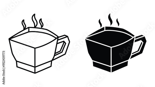 Hot coffee cups illustration