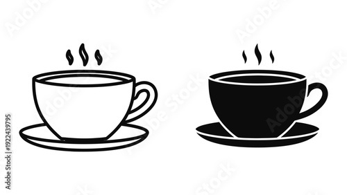 Coffee cups icon set