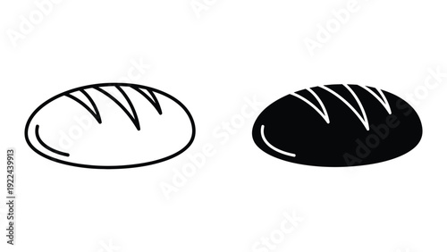 Black and white bread illustration