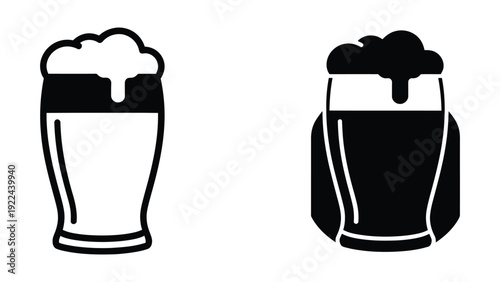 Beer glasses icon set