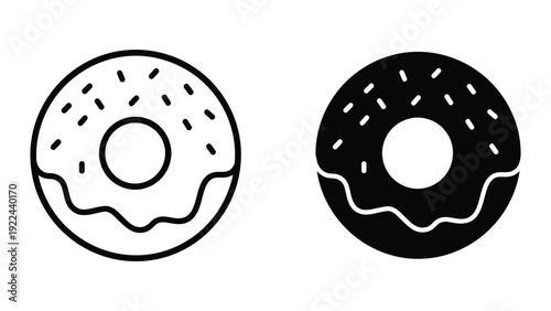 Simple black and white donuts illustration