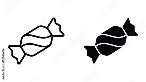 Black and white candy illustration
