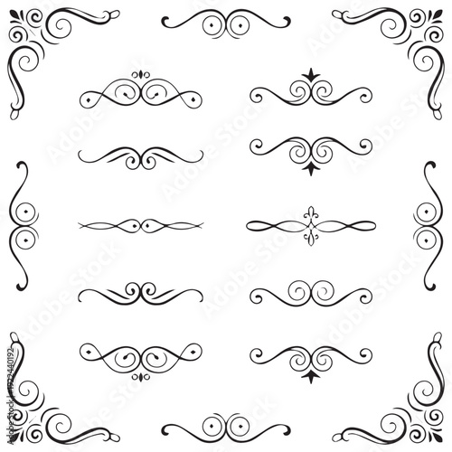Foto Abstract swirl decorations for design isolated on white background eps 10