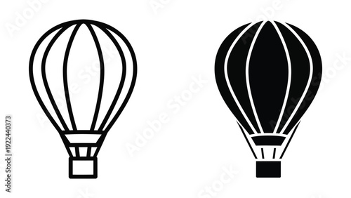 Hot air balloons icon set