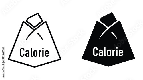 Calorie icons in black and white