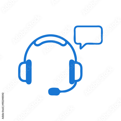 Minimal customer support headset icon featuring a clean rounded headband and integrated microphone boom. Designed with consistent stroke weight and modern SaaS aesthetics, ideal for helpdesk, call cen