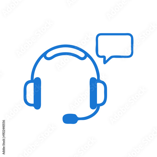 Minimal customer support headset icon featuring a clean rounded headband and integrated microphone boom. Designed with consistent stroke weight and modern SaaS aesthetics, ideal for helpdesk, call cen