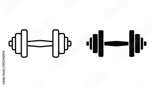 Dumbbell icon set