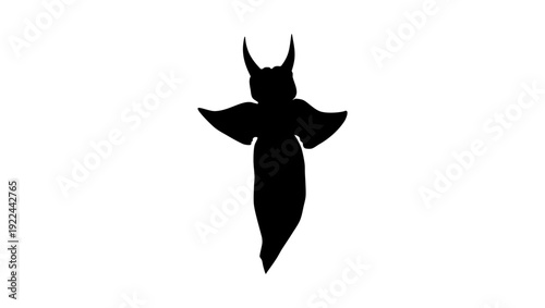 angelfish symbol, black isolated silhouette