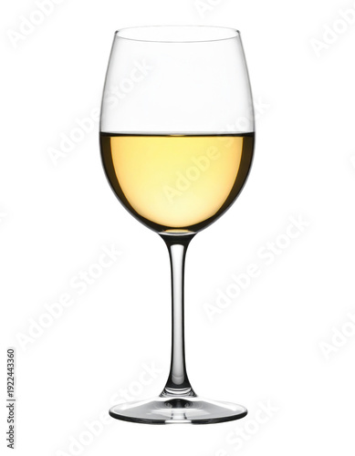 A glass of white wine isolated on transparent background