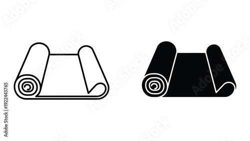 Rolled up fabric or paper illustration
