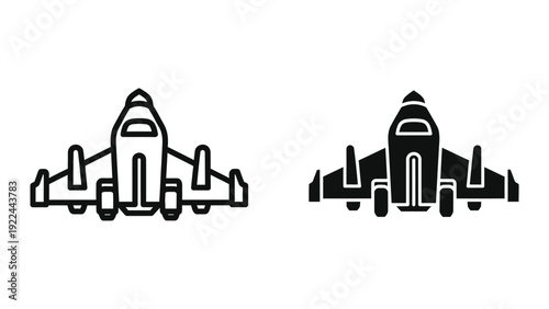 Simple black and white airplane icons