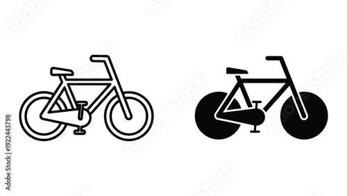 Bicycle outline and silhouette
