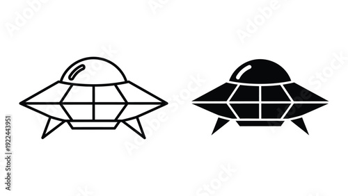 UFO Symbols in Black and White