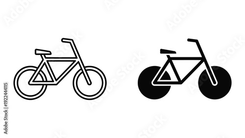 Bicycle outline and silhouette