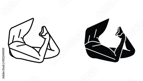 Black and white illustration of a person exercising